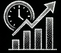 시계와 우상향 그래프 아이콘